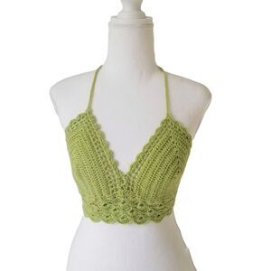 Handmade Crochet Halter Crop Top! - Size M
